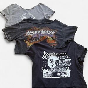 3 PacSun Graphic Crop Top Bundle